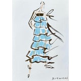 Image of Original Abstract Fashion Figurative Signed Drawing by Jenny Walton, Ink and Marker on Paper For Sale