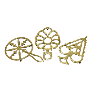 Vintage Brass Trivets - Set of Three