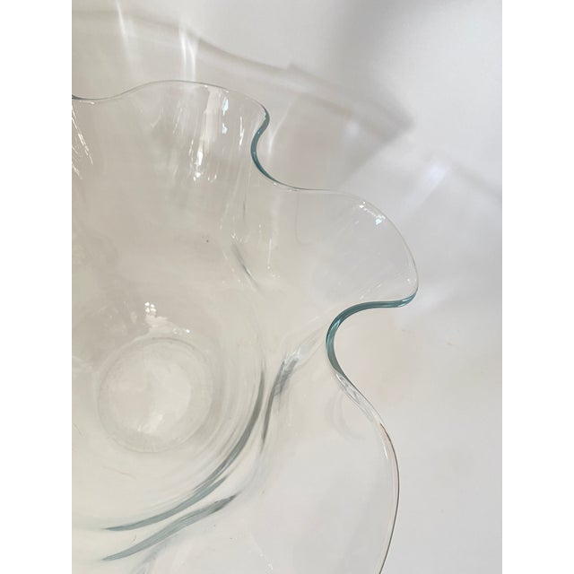 Late 20th Century Large Hand Blown Glass Fruit Bowl For Sale - Image 5 of 9
