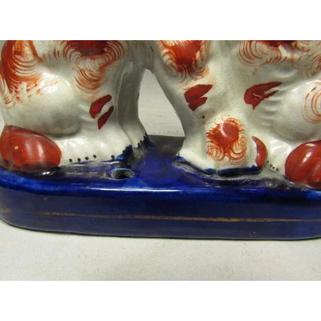 Late 19th Century Antique Staffordshire Figurine of Three Seated Spaniels For Sale - Image 5 of 11