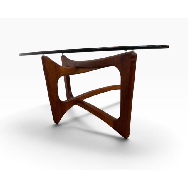 Mid-Century Modern Mid-Century Modern Adrian Pearsall Glass Top Walnut Coffee Table For Sale - Image 3 of 6