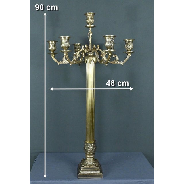 Louis XVI Style Bronze Candelabra For Sale - Image 12 of 13