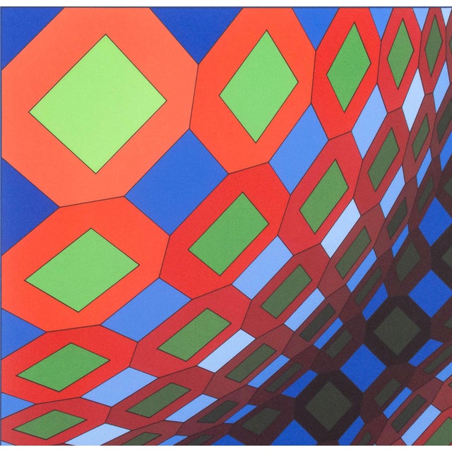 Contemporary Victor Vasarely "Bi-Okta B" Screenprint, 1973-75 For Sale - Image 3 of 8