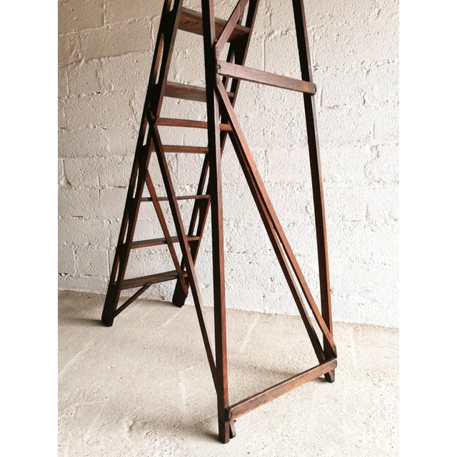 1920s Antique Foldable Library Ladder, Belgium, 1920s For Sale - Image 5 of 10