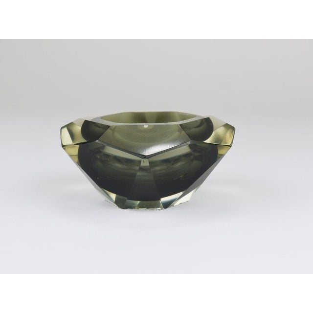 Sommerso Faceted Diamond Caviar Bowl in Murano Glass by Mandruzzato, Italy, 1960s For Sale - Image 3 of 13