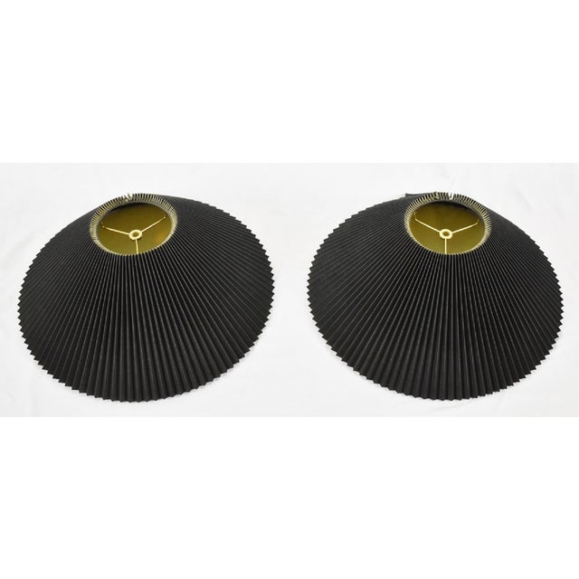 Vintage Black Pleated Fabric Empire Lamp Shades a Pair Chairish