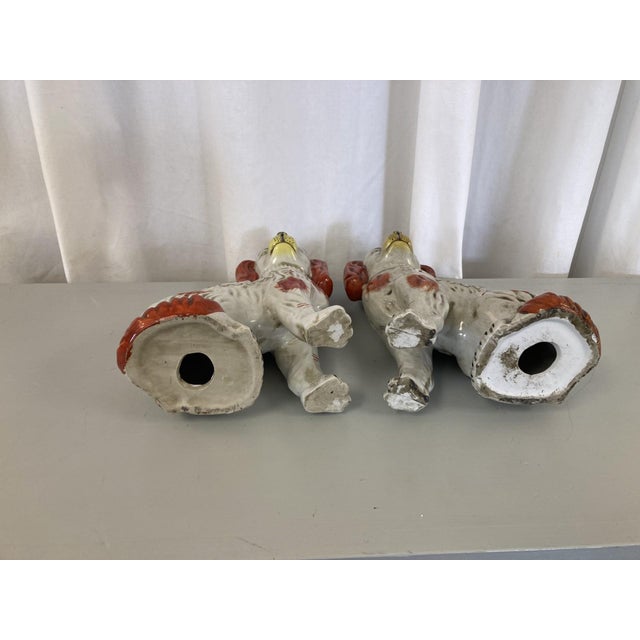 Late 19th Century Pair of Late 19th Century Gray Staffordshire Terrier Figurines For Sale - Image 5 of 5