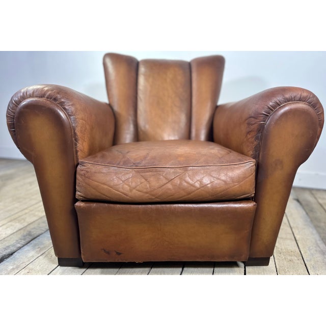 Vintage Leather Club Chair, 1950s For Sale - Image 10 of 13