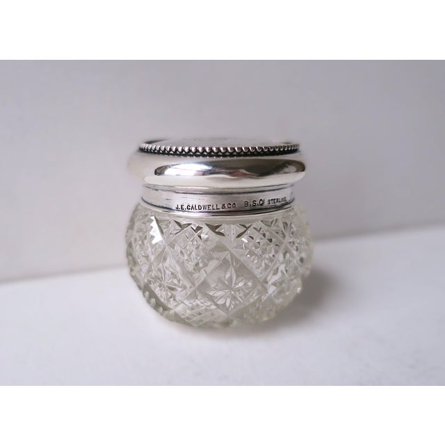 Sterling Silver Crystal Vanity Jar Box J E Caldwell For Sale - Image 12 of 12