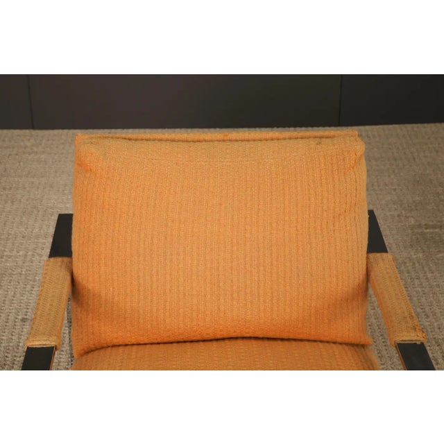 Chrome Flatbar Lounge Armchair by Milo Baughman for Thayer Coggin, 1970s, Signed For Sale In Los Angeles - Image 6 of 17