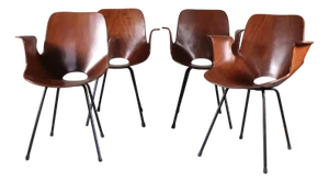 Medea Chairs with Armrests by Vittorio Nobili for Fratelli Tagliabue 1960s, Set of 4