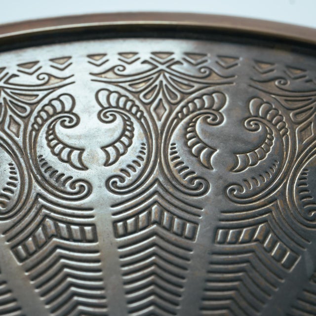 Dutch Art Nouveau Occasional Table with Floral Relief Decoration, 1920s For Sale - Image 11 of 16