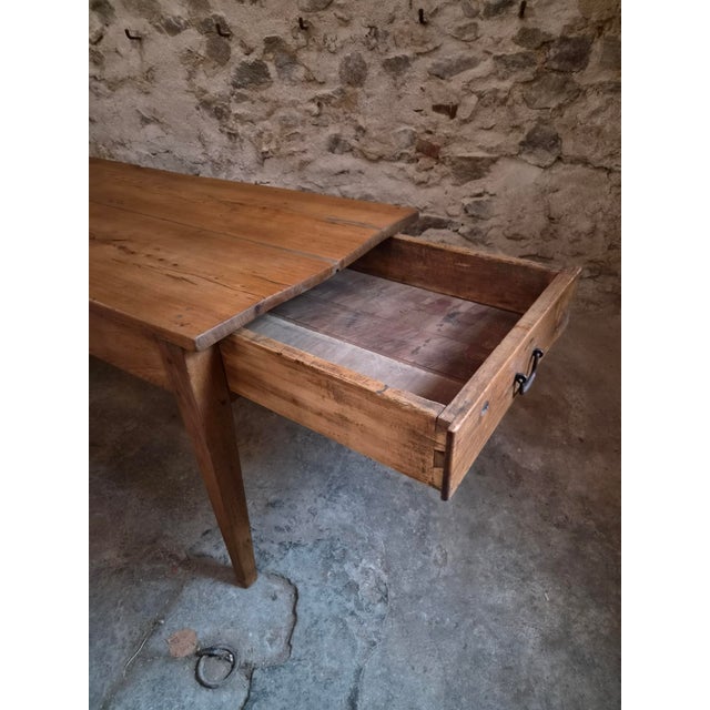 Brown Antique French Farmhouse Dining Table in Oak and Chestnut, 1800s For Sale - Image 8 of 18