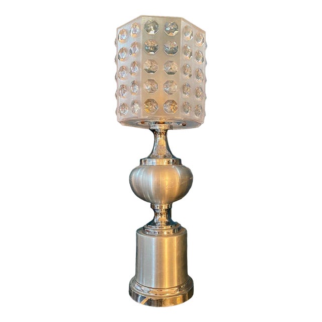 Vintage Aluminium Table Lamp For Sale