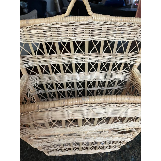 Mid 20th Century Mid 20th Century Mid Century Wicker Wall Basket For Sale - Image 5 of 9