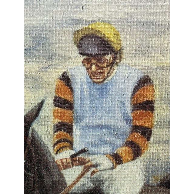 1984 Cheltenham Gold Cup Original Equestrian Oil Painting Signed by Jockeys John Francome and Phil Tuck. For Sale - Image 16 of 18