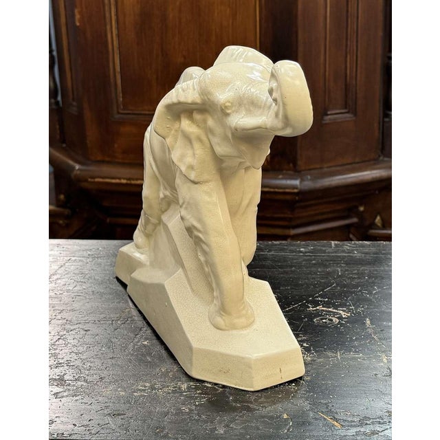 Beige Large Art Deco Ceramic Dolly Elephant from Le Jan, 1930s For Sale - Image 8 of 13