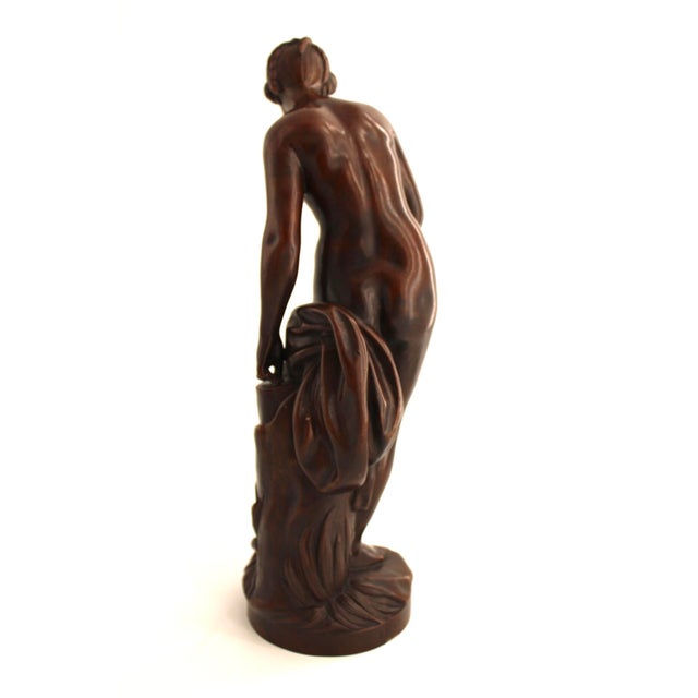 This is a gorgeous, 19th century patinated bronze of the original “Nymph Descending to the Bath” by Rococo artist Etienne...