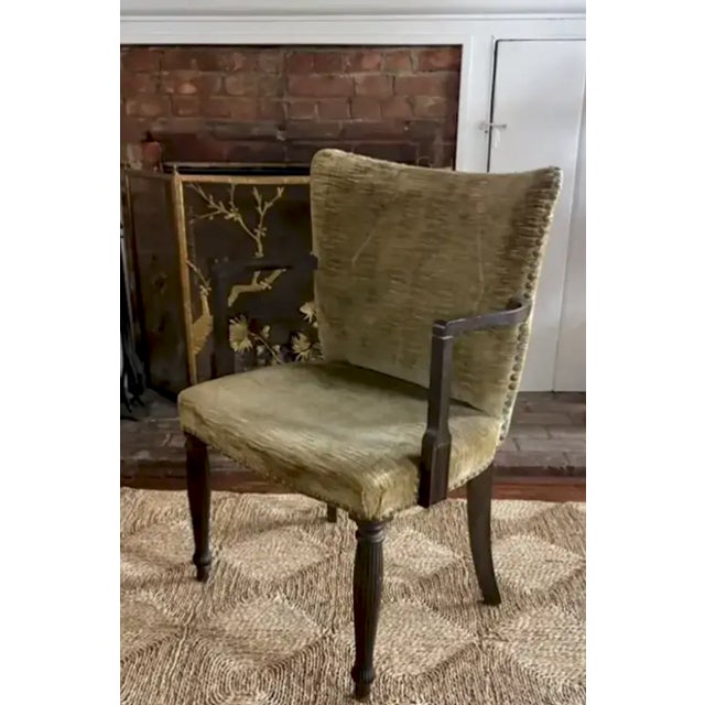 Mid-Century Modern Mid Century Arm Chair in Velvet With Nail Heads For Sale - Image 3 of 11