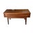 This vintage mid-century modern end table or stand features a compact rectangular wood case with a single full-width...