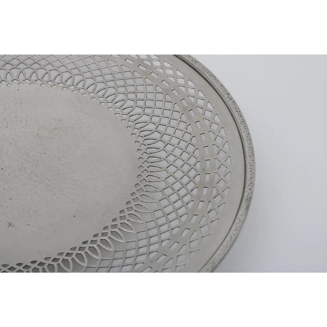 1920s 1920s Silver Plated Serving Dish Tray For Sale - Image 5 of 7
