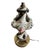 Vintage Capodimonte Porcelain Italy Black White Handpainted Fish Filigree Table Lamp For Sale - Image 12 of 16