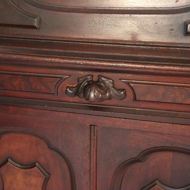 Antique Renaissance Revival Walnut & Burl Drop Front Desk C1890 For Sale - Image 15 of 16
