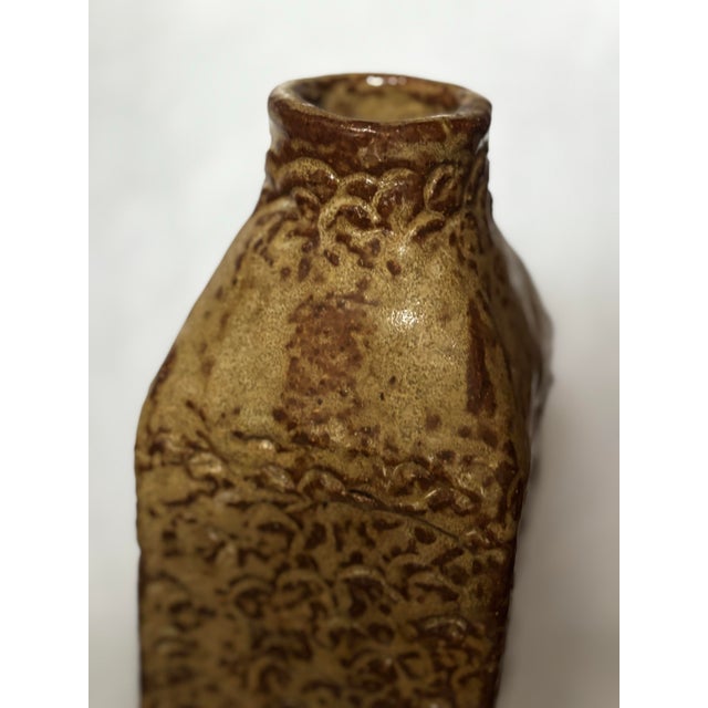 Vintage Ruth Batkin RLB Hand-Built Textured Studio Pottery Bottle Vase, 14” For Sale In New York - Image 6 of 6