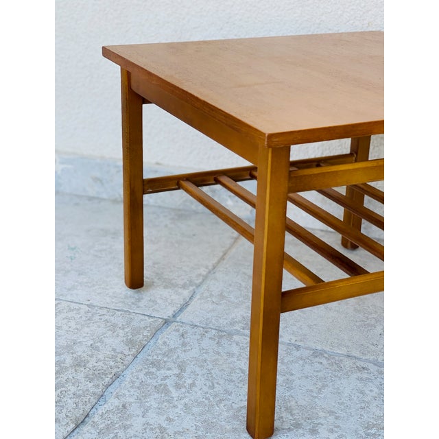 Brown Vintage Scandinavian Teak Coffee Table, 1960s For Sale - Image 8 of 10
