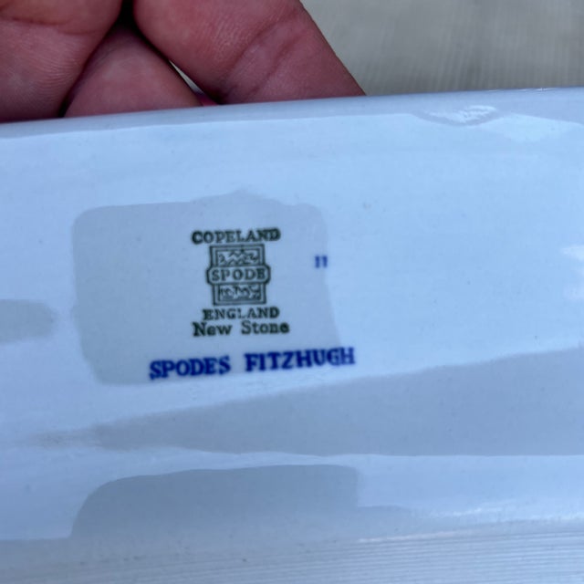 Ceramic A Copeland Spode Fitzhugh Blue Platter Circa 1960’s For Sale - Image 7 of 12