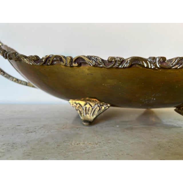 Mid-Century Modern Vintage Handmade Mexican Brass Centerpiece Fruit Bowl For Sale - Image 3 of 13
