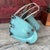 Vintage General Electric 1950s Aqua Blue Metal Oscillating Desk Fan - 10" Blades 14" Tall For Sale In Kansas City - Image 6 of 14
