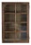 Gorgeous Antique Primitive Glass Front Wooden Painted Cabinet Cupboard For Sale