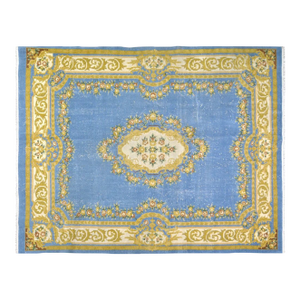 Vintage Chinese Art Deco Hand Knotted Wool Rug,7'7'' X 10'