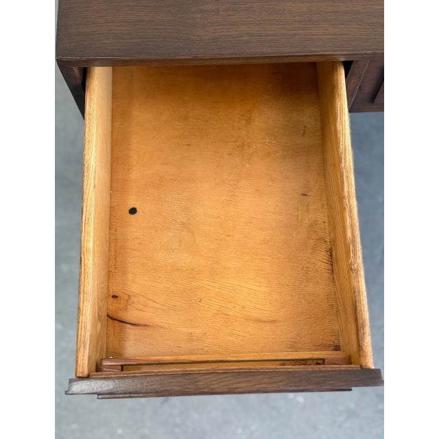 Vintage Oak Desk With Sculptural Base For Sale - Image 12 of 15