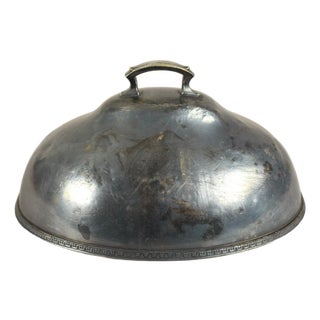 1930's Michigan Yacht Club Meat Turkey Serving Dome Cover, Silver Soldered For Sale