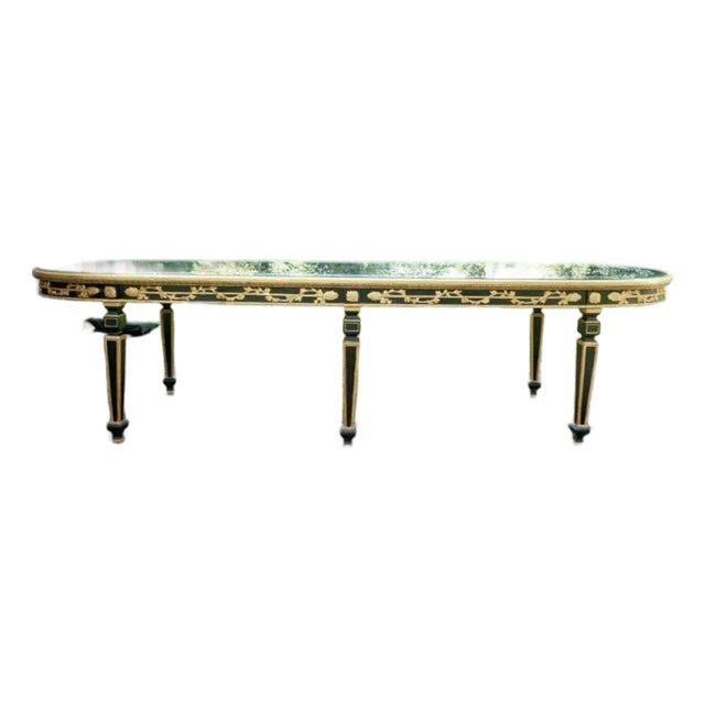 Vintage Italian Louis XVI Giltwood Mirrored Dining Table, Circa 1940 For Sale