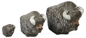 Vintage Ceramic Bisons by Göran Andersson for Upsala Ekeby, Sweden, Set of 3