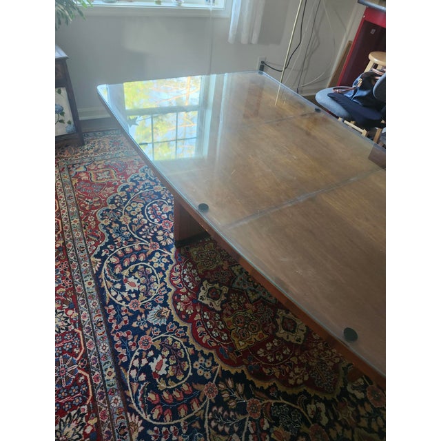 Stow & Davis Mid Century Modern Walnut Boomerang Fan Executive Desk For Sale - Image 6 of 7