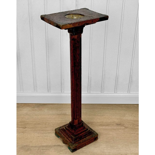 Arts & Crafts Antique Arts & Crafts Hammered Copper Smokers Stand Cigar Ashtray For Sale - Image 3 of 10