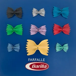 Santo Allego, Farfalle Barilla, Painted Terracotta Applied on Panel, 2015