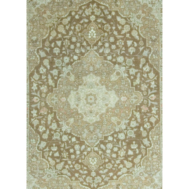 1900 - 1909 Antique Floral Medallion Tabriz Rug, 4'4 X 5'9 For Sale - Image 5 of 8