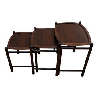 Brazilian Modern Nesting Tray Tables in Rosewood by Jorge Jabour, 1960s For Sale