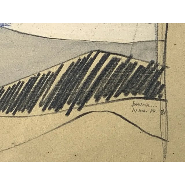 Frederic Walperswyler Swiss/American 1944 - 2224 Abstract Composition Gouache. Size: 21 x 15.50 in. Sign lower right Framed