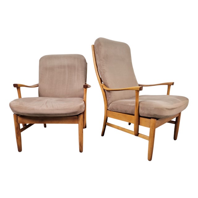 Vintage Beech Armchairs from Farstrup Møbler, 1970s, Set of 2 For Sale