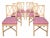 Set of 6 Vintage McGuire Furniture Co Rattan Cross Hatch Lattice Pink Dining Chairs.