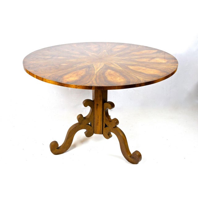 19th Century Biedermeier Nutwood Dining Table, Austria, 1830s For Sale - Image 12 of 15
