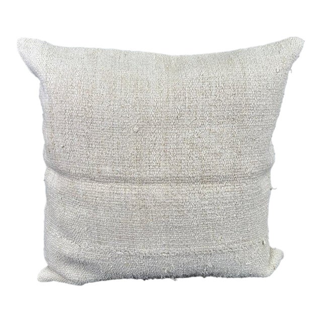 Turkish Hemp Pillow Cushion Natural Beige Pillow Cushion Cover 24"x24" For Sale