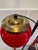 Stilnovo floor lamp/floor lamp from the 1950s. the body has a square marble base, black metal stem, red Murano glass...