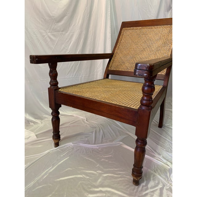Vintage Reproduction 18th Century Style Caned Planter’s Chair For Sale - Image 9 of 12